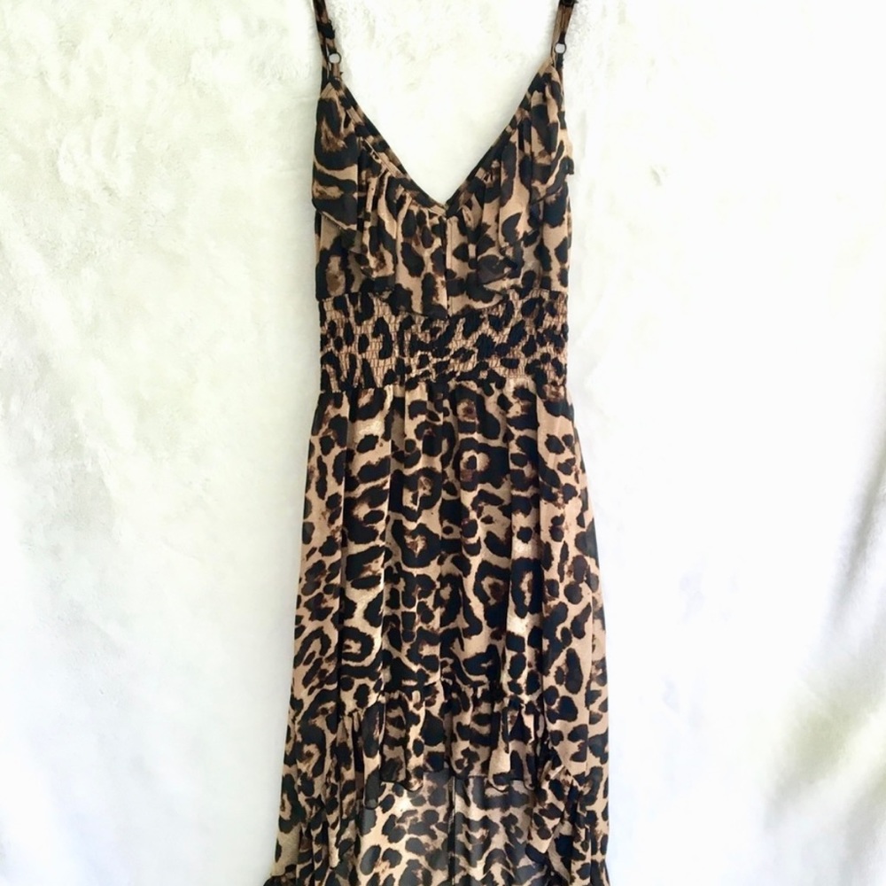 Love Haight Leopard Print High Low Dress